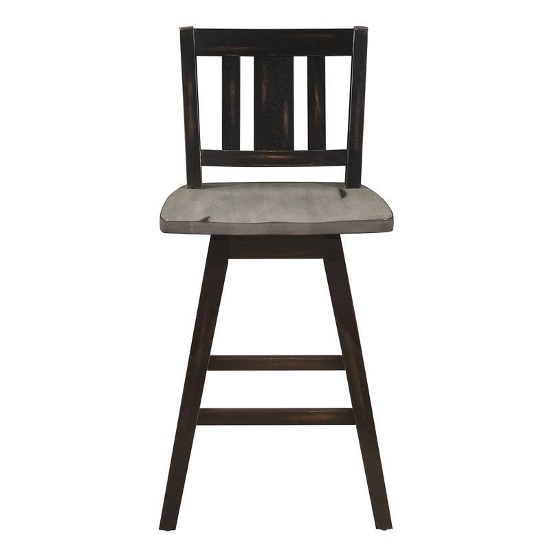 Amsonia Swivel Counter Height Chair in Black/Gray - 5602-24BKS2