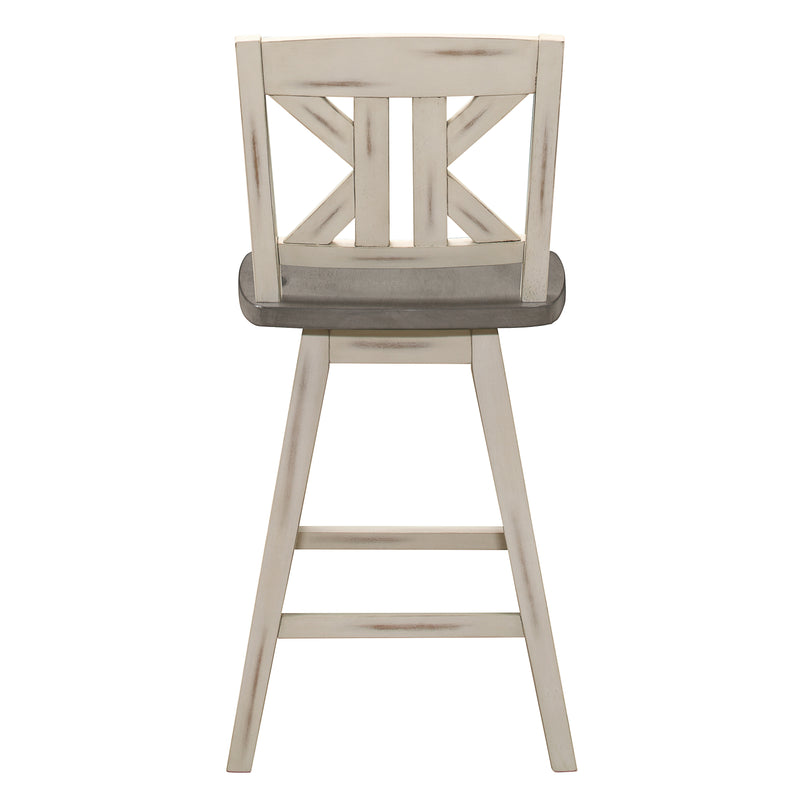 Amsonia Swivel Pub Height Chair in White/Gray - 5602-29WTS1