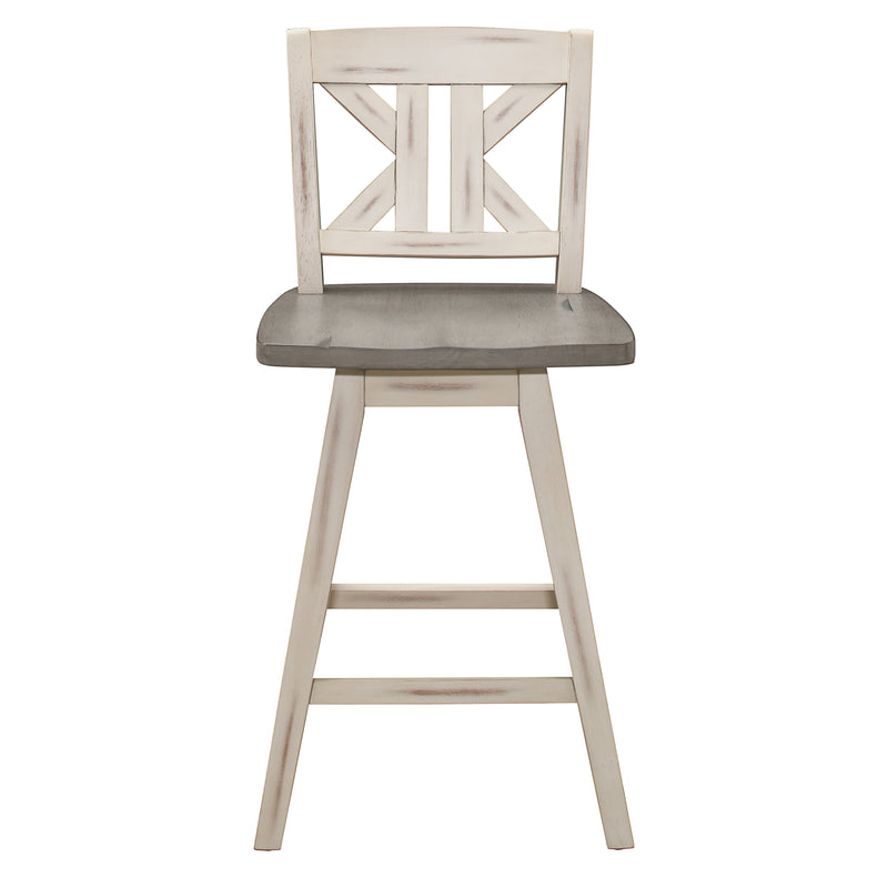 Amsonia Swivel Counter Height Chair in White/Gray - 5602-24WTS1