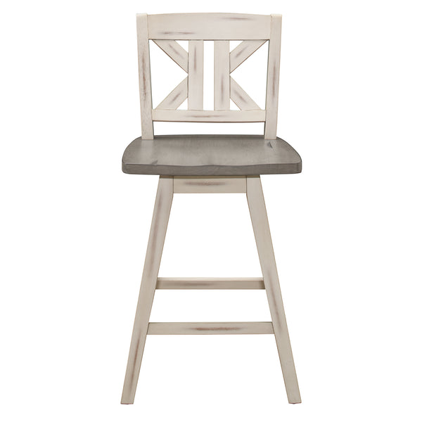 Amsonia Swivel Pub Height Chair in White/Gray - 5602-29WTS1