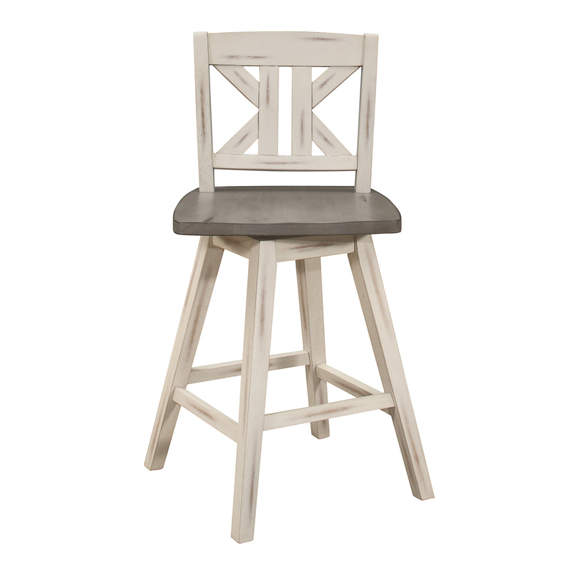 Amsonia Swivel Pub Height Chair in White/Gray - 5602-29WTS1