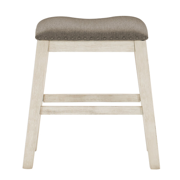 Timbre Counter Height Stool in White/Brown - 5603WW-24