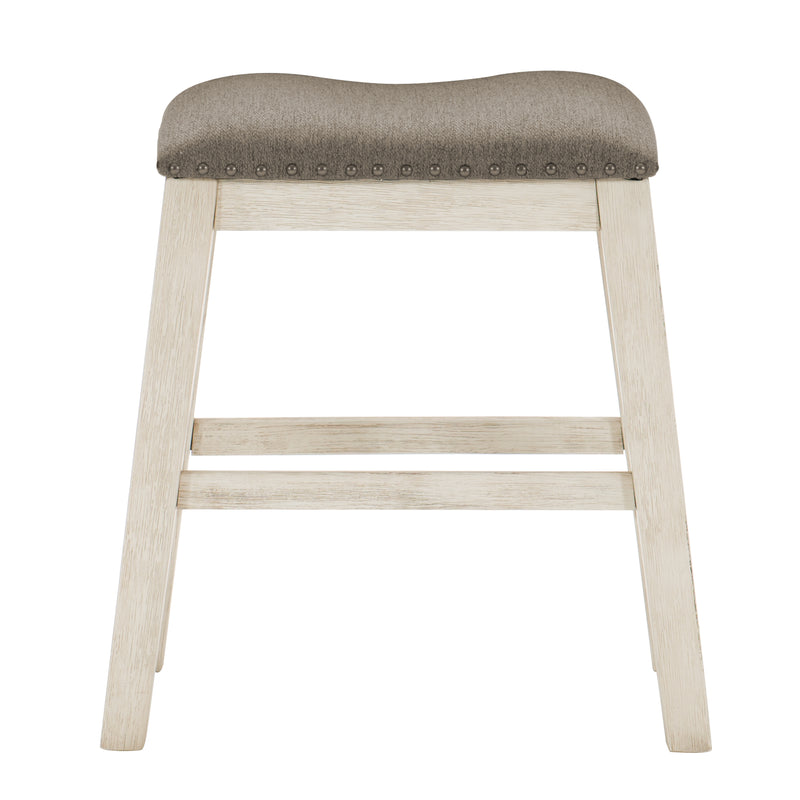 Timbre Counter Height Stool in White/Brown - 5603WW-24