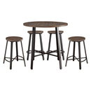 Chevre 5pc Set (TB+4S) in Brown/Gray/Metal - 5607-36RD*5