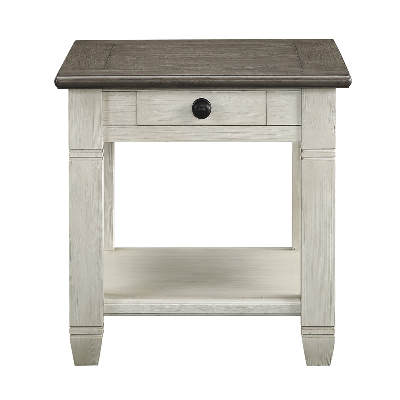 Granby End Table in Brown/White - 5627NW-04