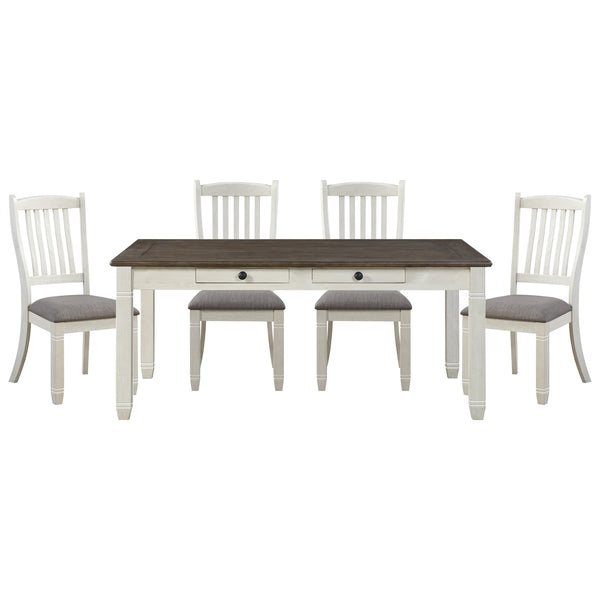 Granby 5pc Set (TB+4S) in White/Brown/Gray - 5627NW-72*5