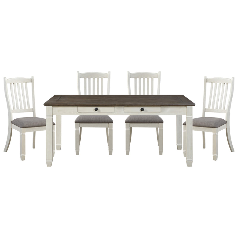 Granby 5pc Set (TB+4S) in White/Brown/Gray - 5627NW-72*5
