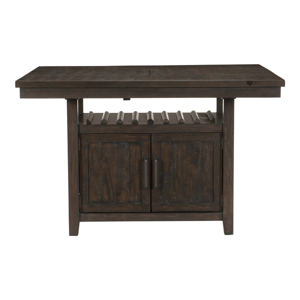 Oxton Counter Height Table with Storage Base in Brown/Cherry - 5655-36*