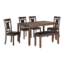 Salton 6-Piece Pack Dinette Set in Brown/Cherry - 5658