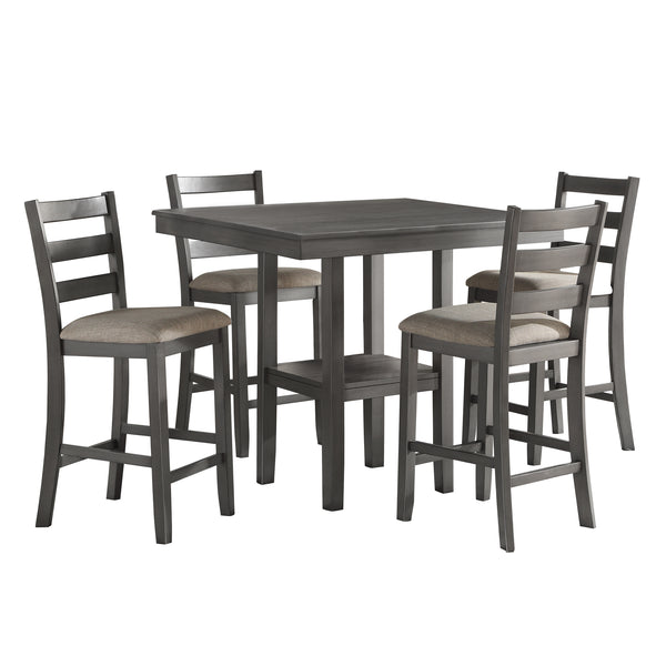 Sharon 5-Piece Pack Counter Height Set in Gray - 5659-36