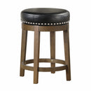 Westby Round Swivel Counter Height Stool, Black in Black/Brown - 5681BLK-24