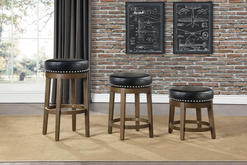 Westby Round Swivel Pub Height Stool, Black in Black/Brown - 5681BLK-29