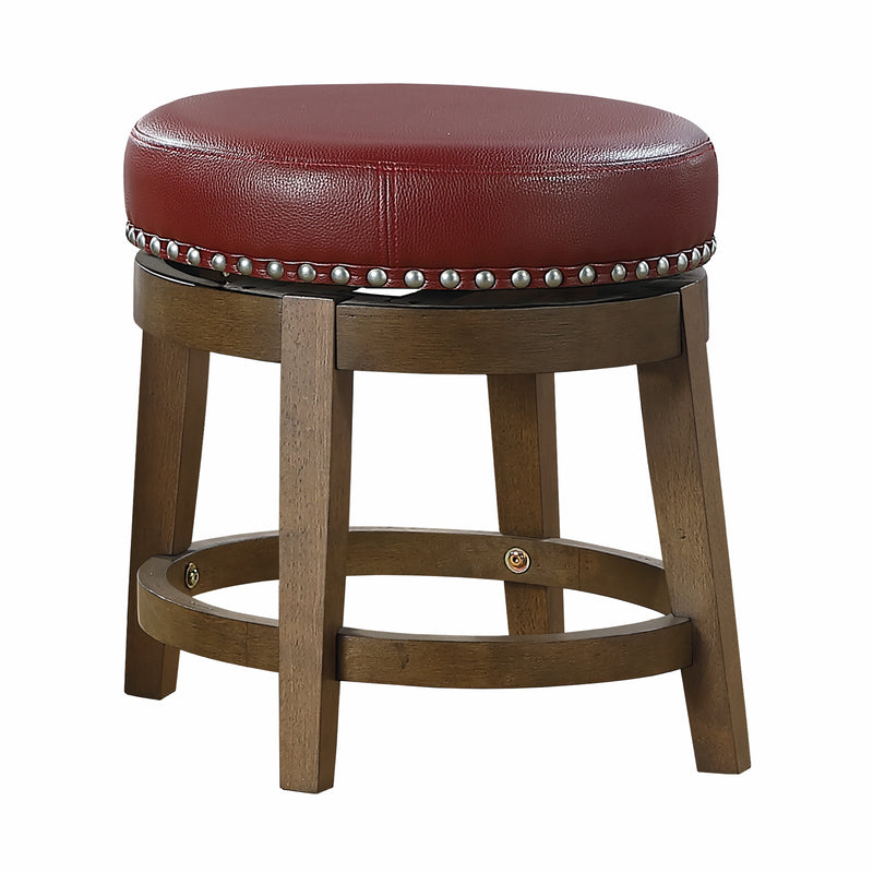 Westby Round Swivel Stool, Red in Red/Brown - 5681RED-18