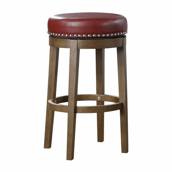 Westby Round Swivel Pub Height Stool, Red in Brown/Red - 5681RED-29