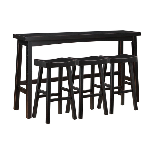 Caspian 4-Piece Pack Pub Height Set in Black - 5687BLK-424P