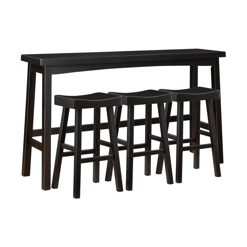 Caspian 4-Piece Pack Pub Height Set in Black - 5687BLK-424P