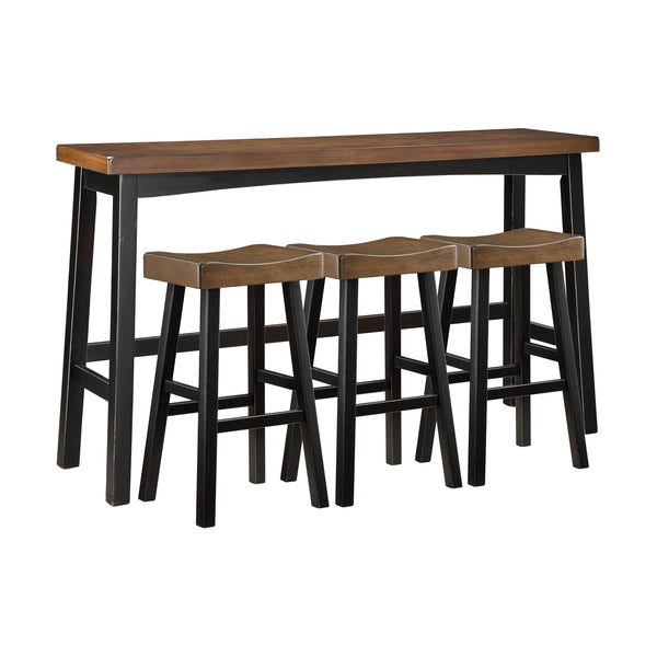 Caspian 4-Piece Pack Pub Height Set in Black/Brown - 5687BTT-424P