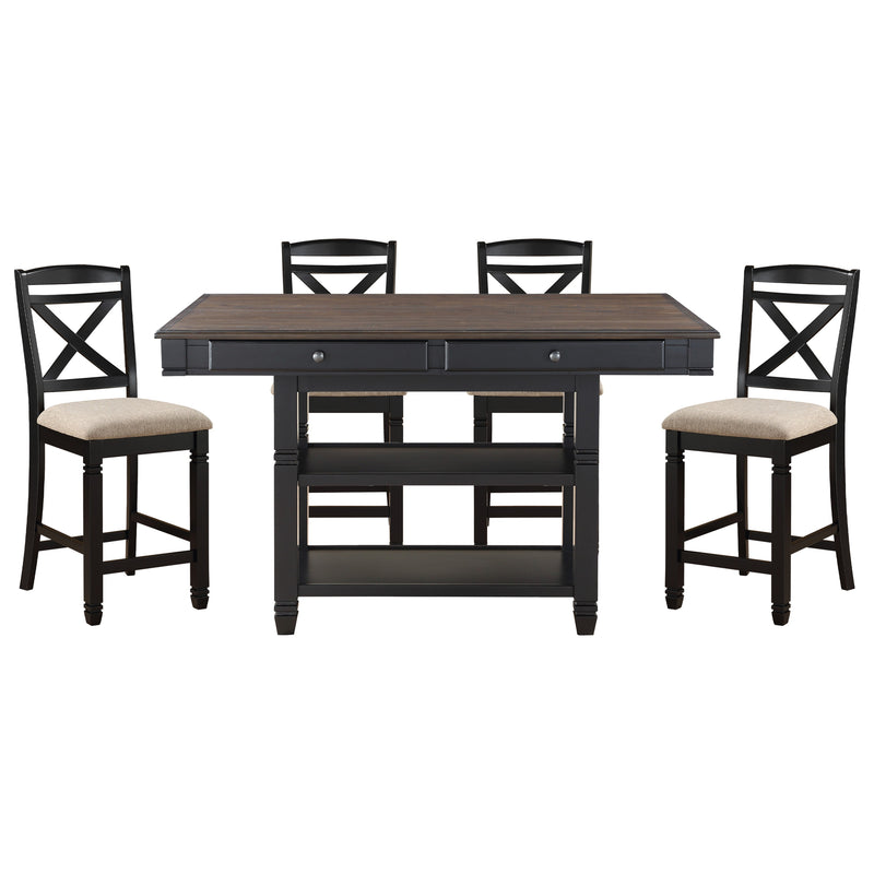 Baywater 5pc Set (TB+4S) in Natural/Black/Beige - 5705BK-36*5