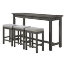 Connected 4-Piece Pack Counter Height Set in Gray - 5713GY