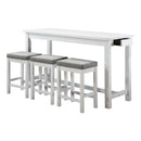 Connected 4-Piece Pack Counter Height Set in Gray/White - 5713WT
