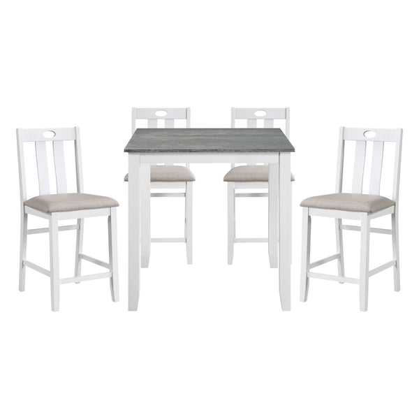 Lowell 5-Piece Pack Counter Height Set in Gray/White - 5744WH-36