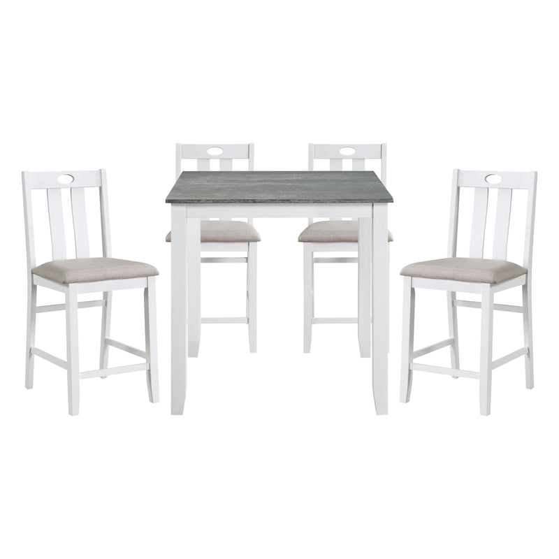 Lowell 5-Piece Pack Counter Height Set in Gray/White - 5744WH-36