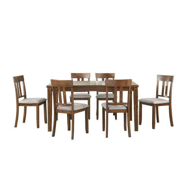Prineville 7-Piece Pack Dinette Set in Cherry/Beige - 5762