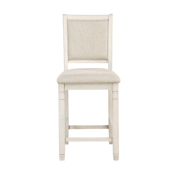Asher Counter Height Chair in White/Beige - 5800WH-24