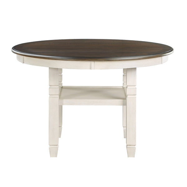 Asher Dining Table in White/Brown - 5800WH-48RD