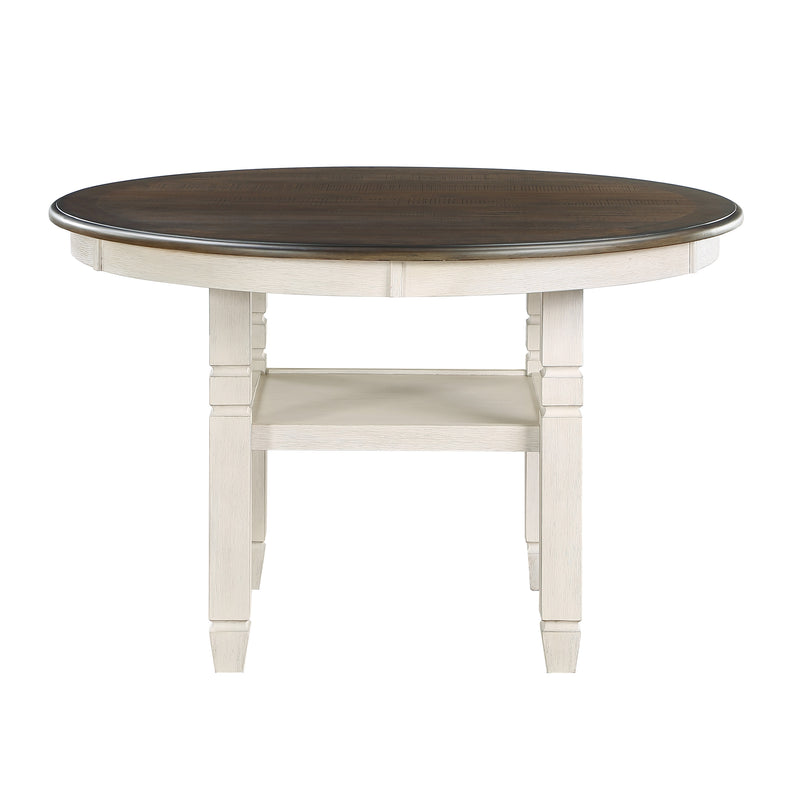 Asher Dining Table in White/Brown - 5800WH-48RD