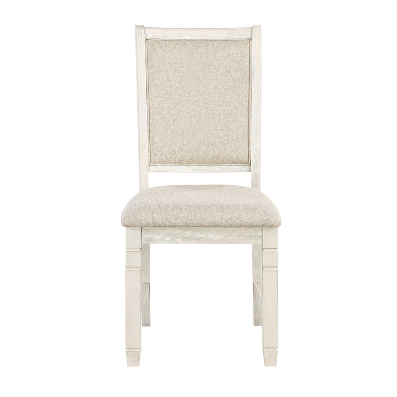 Asher Side Chair in White/Beige - 5800WHS