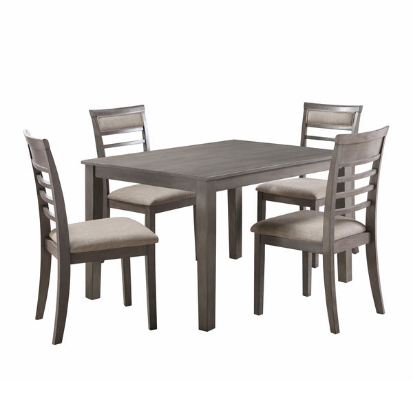 Lovell 5-Piece Pack Dinette Set in Brown/Gray - 5806-5P