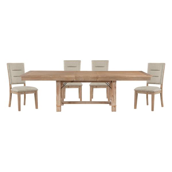 Aberdeen 5pc Set (TB+4S) in Beige/Oak - 5848-102*5
