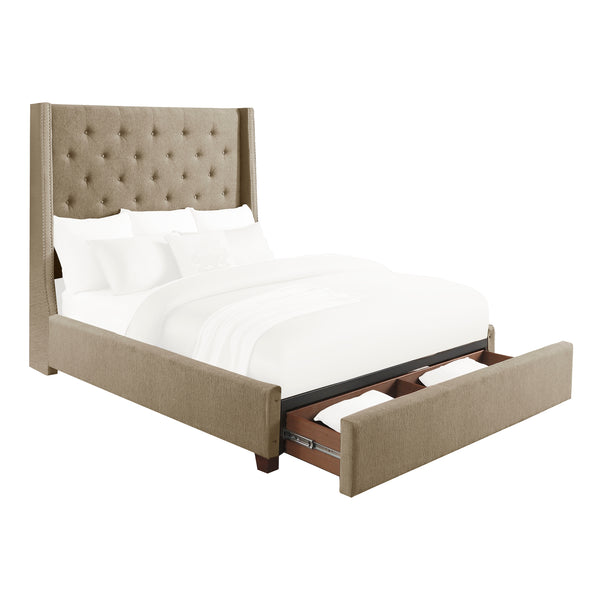 Fairborn Full Platform Bed with Storage Footboard in Brown - 5877FBR-1DW