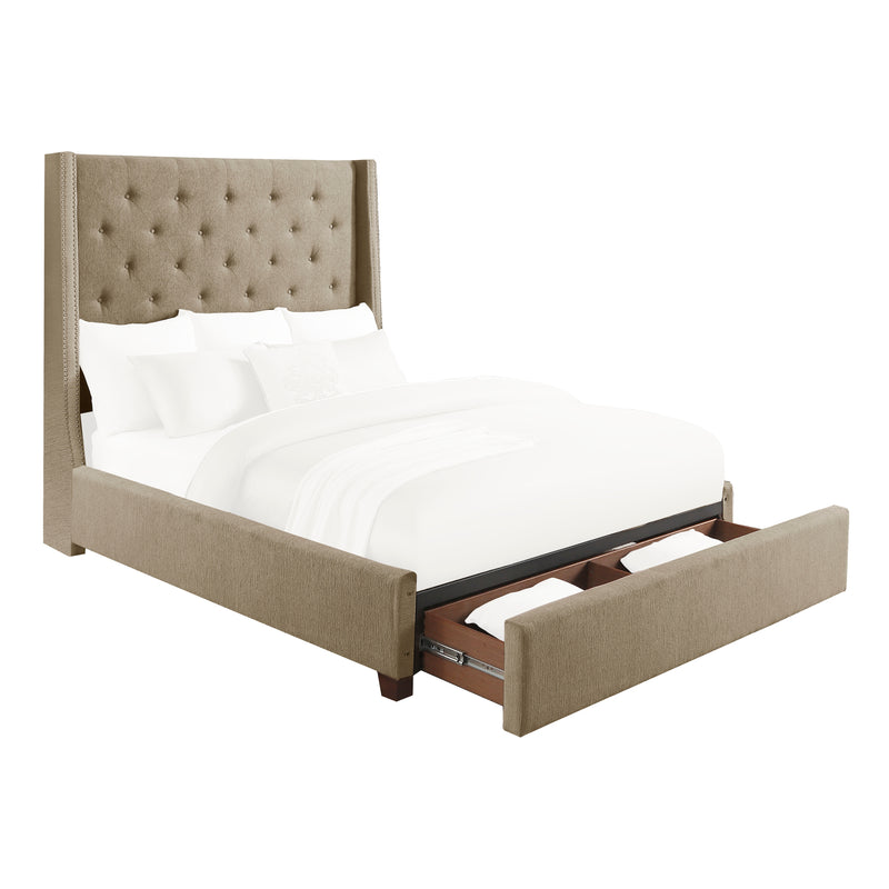 Fairborn Full Platform Bed with Storage Footboard in Brown - 5877FBR-1DW