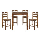 Stowe 5-Piece Pack Counter Height Set in Walnut - 5891-36