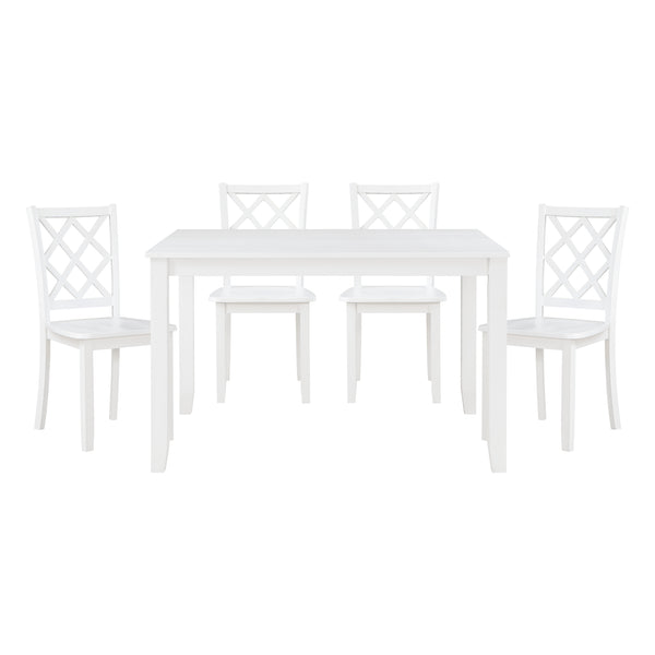 Astoria 5-Piece Pack Dinette Set in White - 5892WT