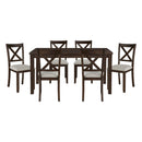Challis 7-Piece Pack Dinette Set in Cherry/Beige - 5905