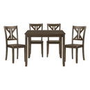 Rivera 5-Piece Pack Dinette Set in Brown/Charcoal - 5907CH-5P