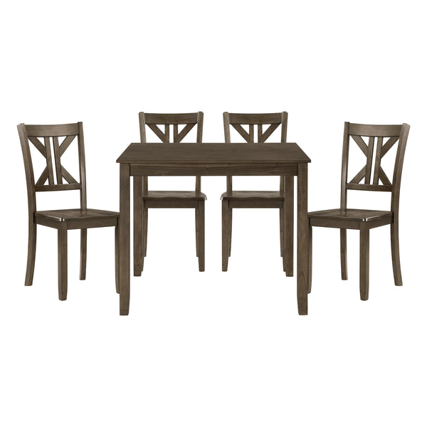 Rivera 5-Piece Pack Dinette Set in Brown/Charcoal - 5907CH-5P