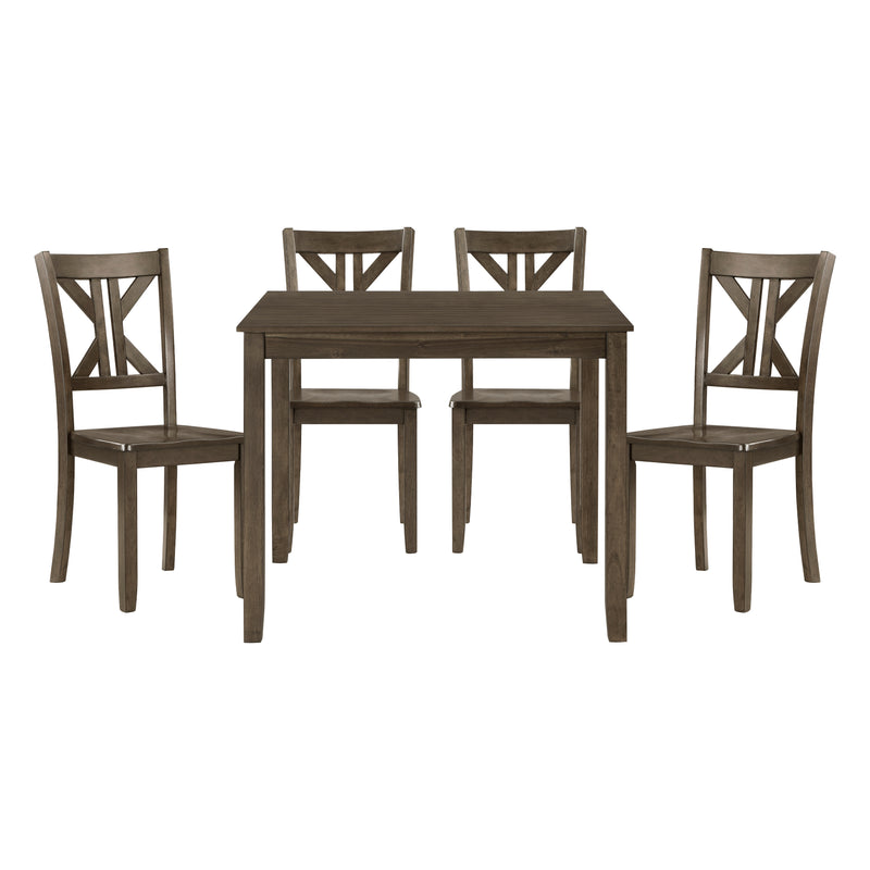 Rivera 5-Piece Pack Dinette Set in Brown/Charcoal - 5907CH-5P