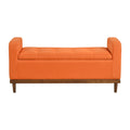 Brigitte Lift Top Storage Bench - Orange - Fabric