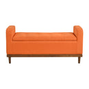 Brigitte Lift Top Storage Bench - Orange - Fabric