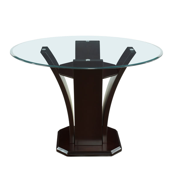 Daisy Round Counter Height Table, Glass Top in Espresso/Transparent - 710-36RD*