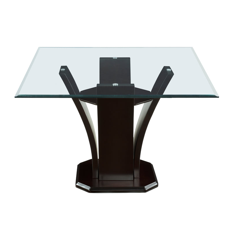 Daisy Dining Table in Espresso/Transparent - 710-54SQ*