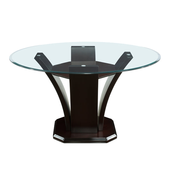 Daisy Round Dining Table, Glass Top in Espresso/Transparent - 710-54*