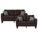 Sinclair 2pc Set: Sofa, Love in Brown - 8202CH*2