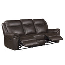 Aram Double Reclining Sofa With Center Drop-Down Cup Holders, Receptacles, Hidden Drawer And Usb Ports