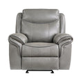 Aram Glider Reclining Chair - Gray - Faux Leather