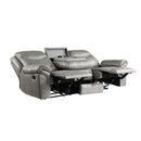 Aram Double Reclining Sofa With Center Drop-Down Cup Holders, Receptacles, Hidden Drawer And Usb Ports